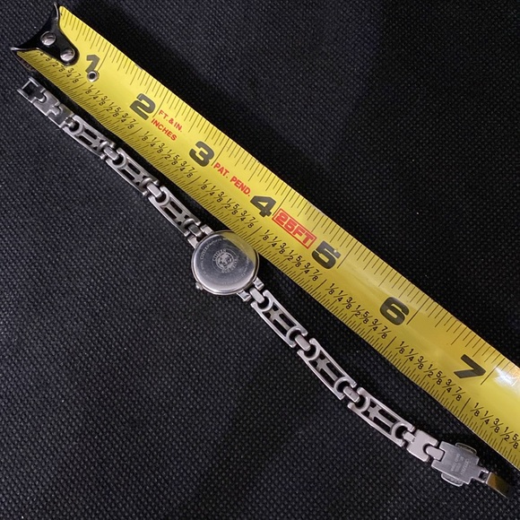 Vintage Citizen Eco-Drive Watch Silver Toned Band Round Face Rhinestones - Picture 9 of 10